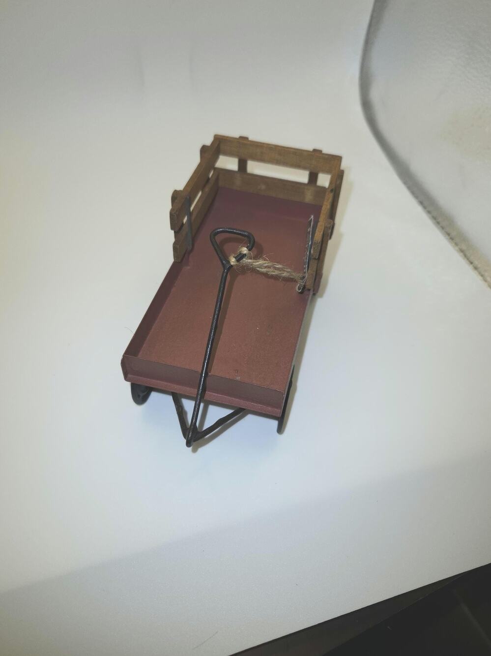 Vintage Midwest Imports Mini Red Wood Wagon Primitive Farmhouse Decor